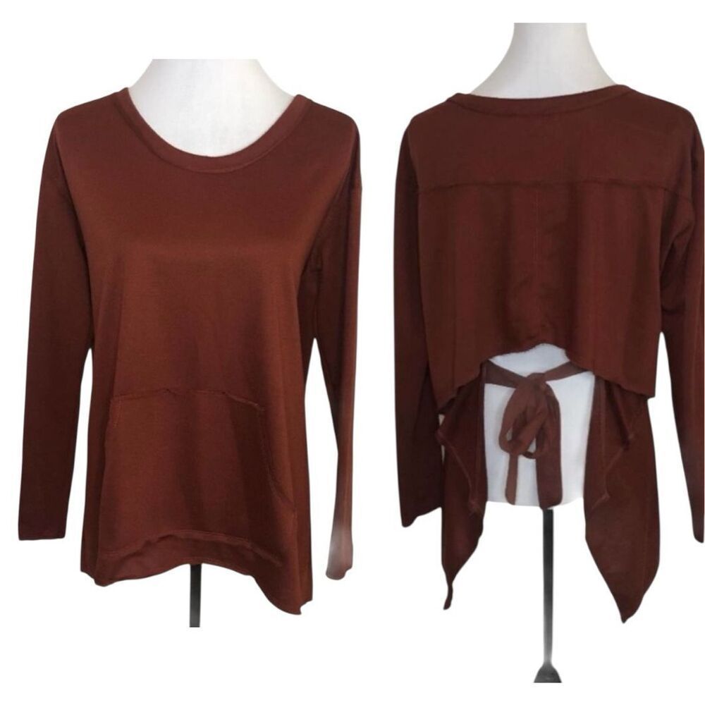 Favlux Cut Out Back Sweatshirt Rust Red Size Small